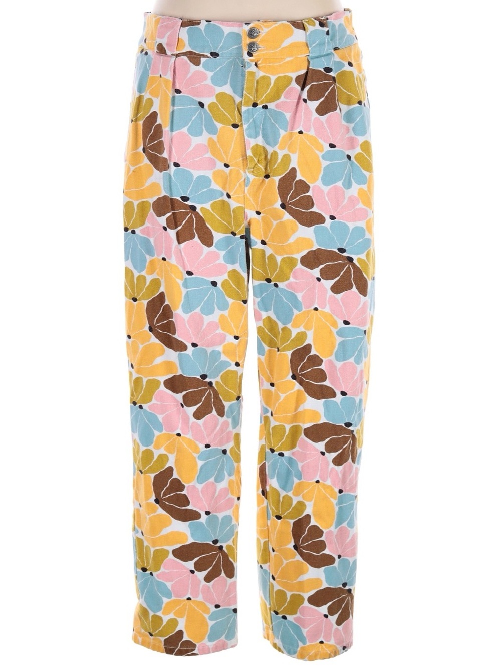 Lucy & Yak Multicolor Floral Print Trousers - Yellow, Blue, Pink, Brown